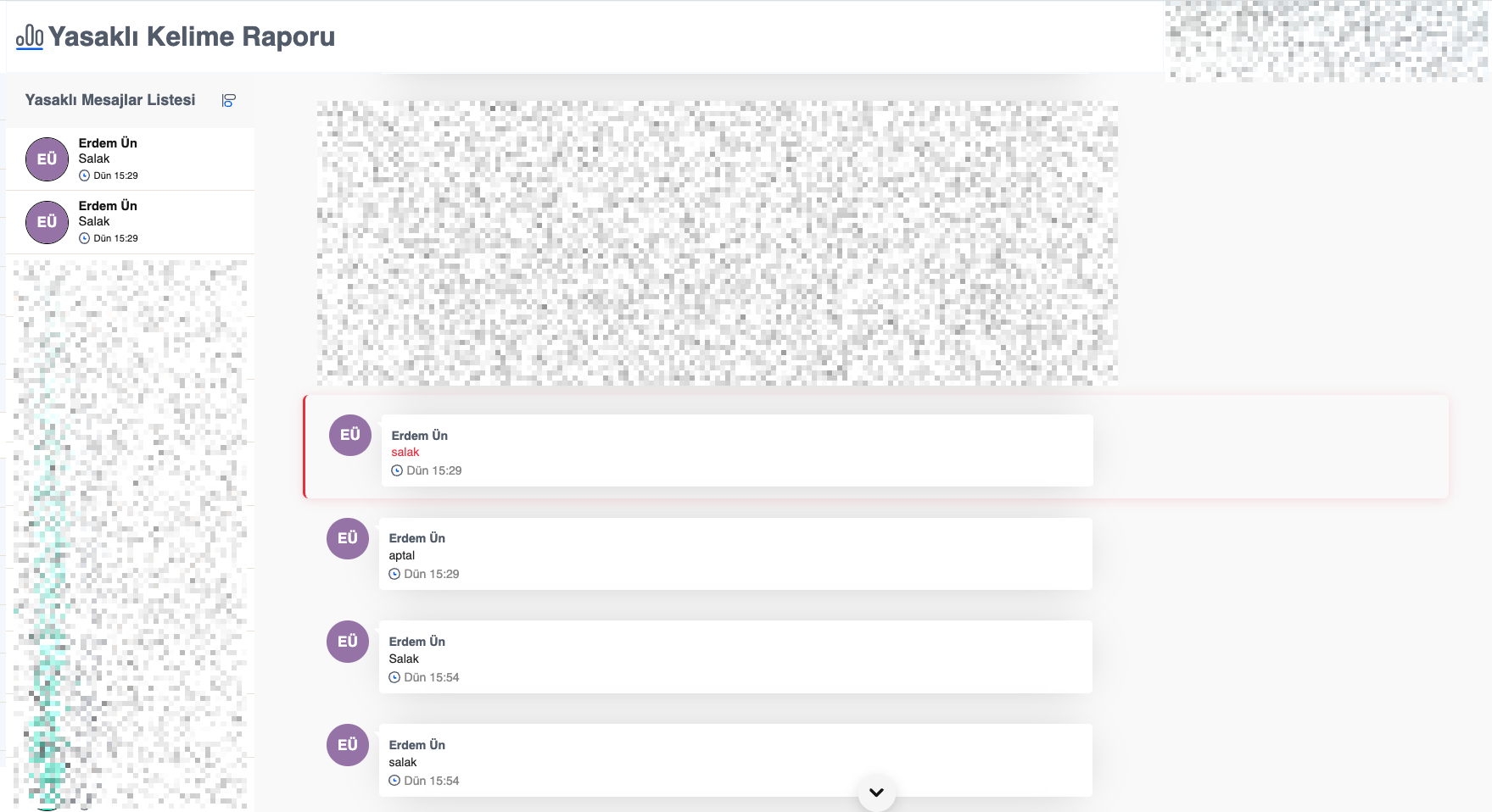 Yasaklı Kelime Raporu Yasaklı Kelime Raporu